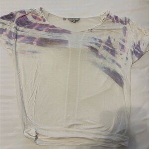 Women's White and Purple Top